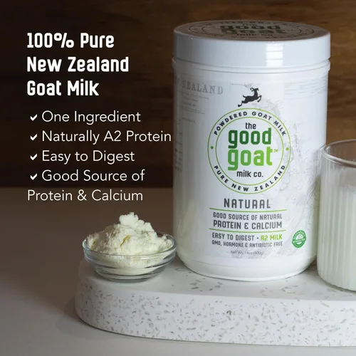 Vista 3 de Leche de cabra en crema completa de Nueva Zelanda en polvo (natural) - 14oz 100% goat milk • One ingredient • Full cream • No additives •