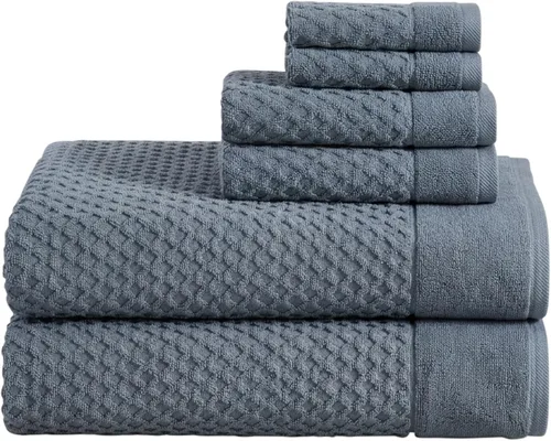 Vista 21 de Great Bay Home - Toallas de mano 100% algodón blanco, 6 toallas de baño suaves para manos, altamente absorbentes y de secado rápido, colección 01