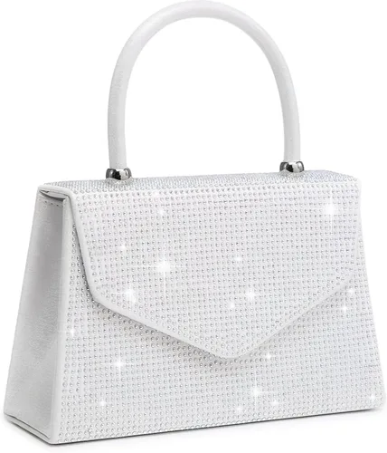 Vista 10 de Dasein Bolso de Noche para Mujer, Bolsos de Embrague para Fiesta, Bolsos de Boda, Bolsos de Cóctel y Baile con Brillo Esmerilado Champán