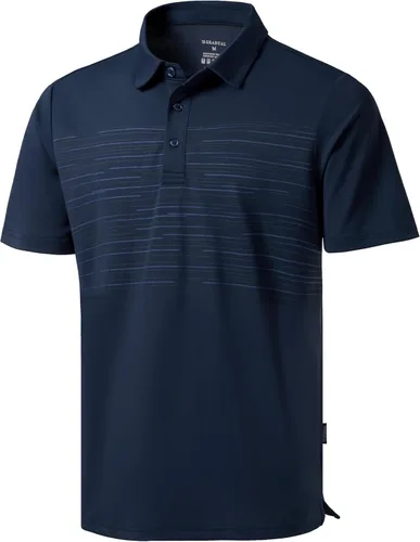 Vista 23 de Polo de golf para hombre, secado rápido, absorbe la humedad, manga corta A-Negro