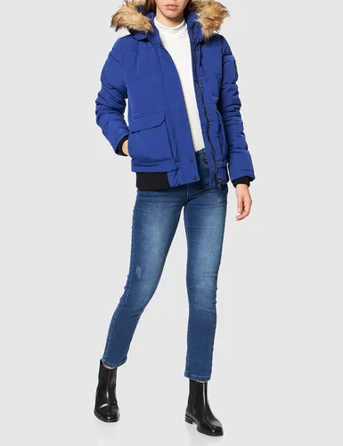 Vista 2 de Superdry Everest - Chaqueta bomber acolchada con capucha para mujer, ajuste delgado, Camello