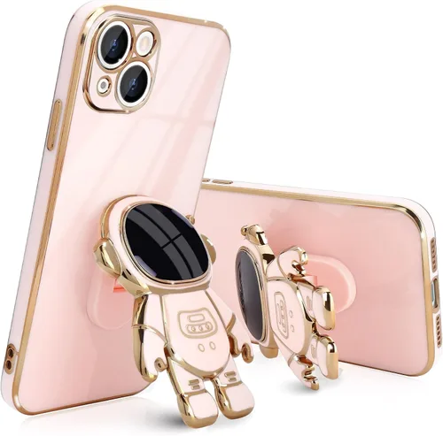 Vista 24 de Pepmune Funda compatible con iPhone 14 Plus, diseño de soporte de astronauta en 3D, protección de cámara, a prueba de golpes, suave funda para Apple
