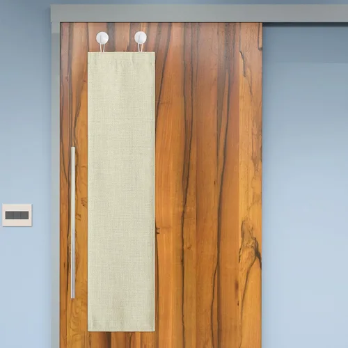 Vista 22 de NICETOWN Cortinas pequeñas para puerta francesa con ganchos autoadhesivos, cortinas opacas de lino sintético con aislamiento térmico para puertas