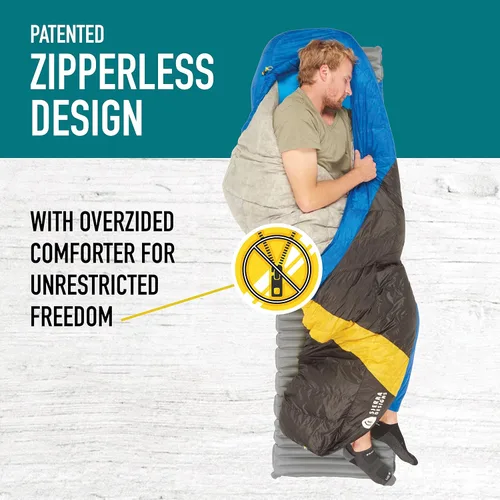 Vista 3 de Sierra Designs Cloud - Saco de dormir de 35 grados DriDown ultraligero sin cremallera para mochileros y camping