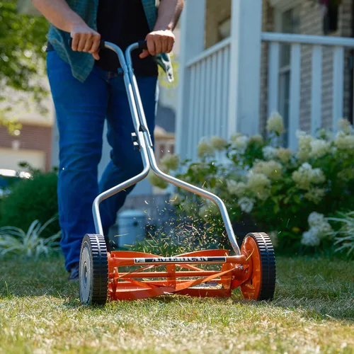 Vista 11 de American Lawn Mower Company 1204-14 Cortacésped de carrete de empuje de 4 hojas de 14 pulgadas, color rojo