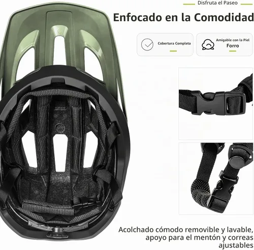 Vista 4 de Casco de Bicicleta BATFOX, Casco de Bicicleta de Montaña para Hombres, Mujeres, Adultos y Jóvenes