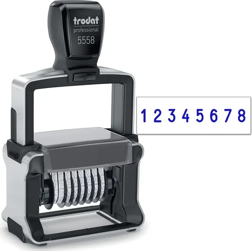 Vista 7 de Rubber Stamp Creation Numerador resistente, sello de numeración autoentintado de 8 dígitos, altura de carácter de 0.197 in Rojo