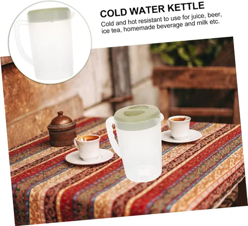 Vista 4 de BESTOYARD Jarra grande con tapa, jarra de 1 galón para servir bebidas, recipiente transparente con tapa, bebida molida espresso