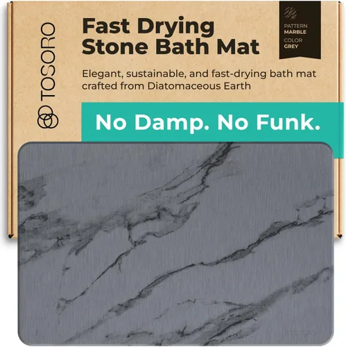 Vista 19 de TOSORO - Tapete de baño de piedra de tierra de diatomeas, antideslizante, súper absorbente, tapete de baño de piedra de diatomita para el suelo