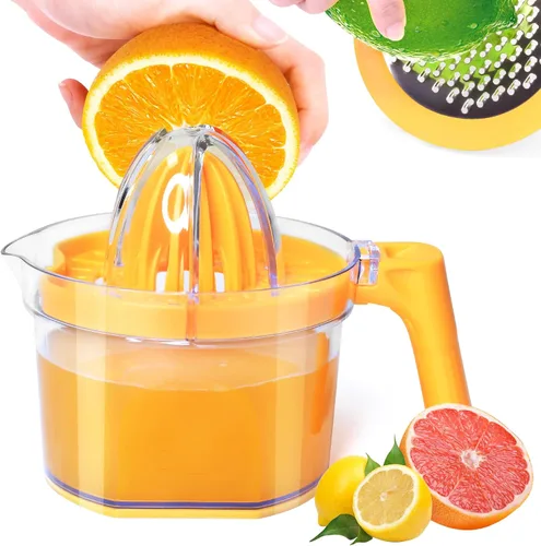 Vista 8 de Exprimidor de limón, exprimidor de manos de cítricos multifuncional, exprimidor de limón y lima con mango de agarre cómodo desmontable, capacidad