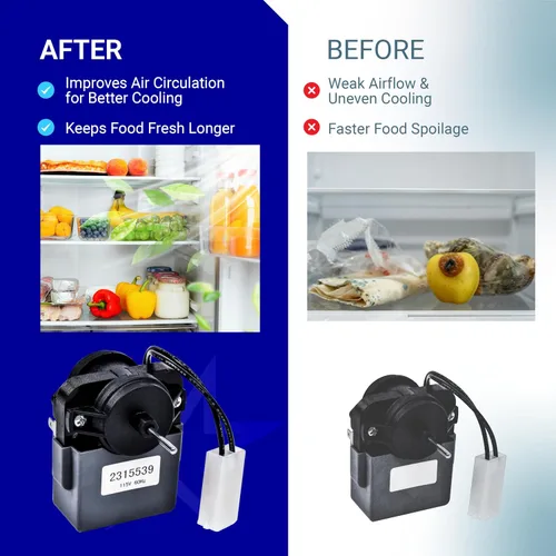 Vista 8 de BlueStars Motor de ventilador evaporador de refrigerador 2315539 actualizado – Compatible con refrigeradores Whirlpool y Kenmore – Reemplaza