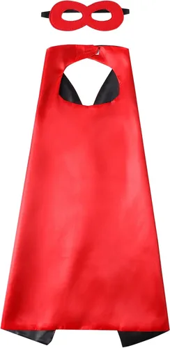 Vista 9 de Evlatte Capa y máscara de superhéroe para niños, disfraz de superhéroe para festivales