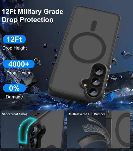 Vista 4 de Funda magnética avanzada para Samsung Galaxy S22 Plus delgada protectora [probada contra caídas de grado militar y compatible con MagSafe] funda