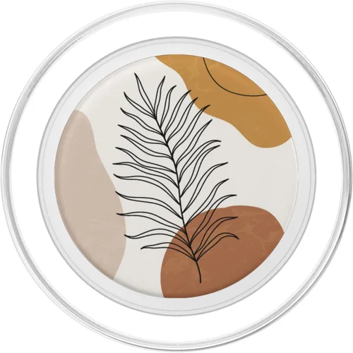 Vista 2 de Boho Line Art Leaves PopSockets MagSafe PopGrip para iPhone