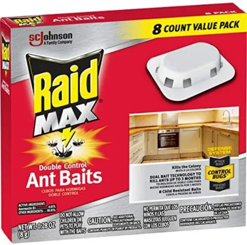Vista 3 de Raid Max - Cebos para hormiga de doble control, 0.28 onzas, cartón de 8
