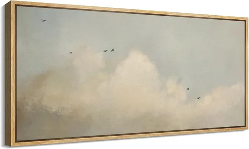 Vista 92 de SIGNFORD Lienzo enmarcado extragrande para pared, diseño de flores silvestres, paisaje, campo escénico con flores florecientes, ilustraciones