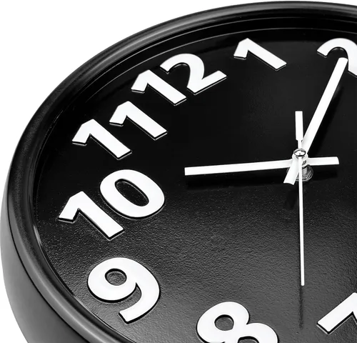Vista 2 de Plumeet - Reloj de pared de 12 pulgadas, relojes de pared silenciosos, funciona con pilas, de cuarzo sin tictac, estilo moderno, adecuado