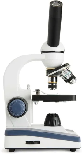 Vista 8 de Celestron Celestron Labs - Microscopio compuesto de cabeza monocular - Aumento de 40-1000x - Etapa mecánica ajustable - Incluye 2 oculares y 10