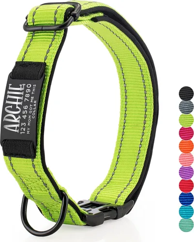 Vista 19 de ACTUALIZADO - Collares de perro personalizados y placa de identificación grabada, collar de perro de nailon reflectante, personalizable en 11