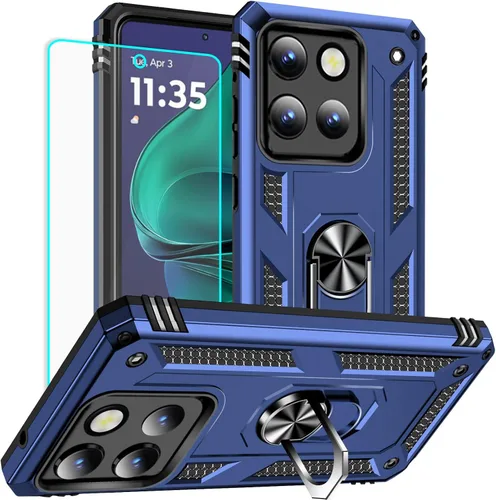 Vista 14 de Yiakeng Funda para Moto G Stylus 5G 2023, Motorola G Stylus 5G 2023 con protector de pantalla HD, fundas protectoras de grado militar con anillo