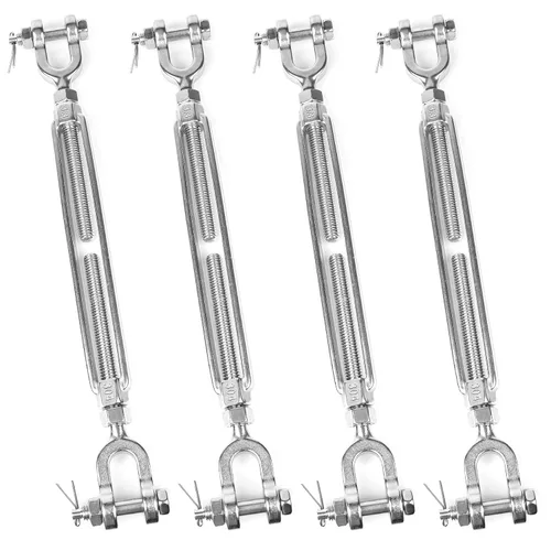 Vista 8 de 2 tensores M12 de 1/2 pulgada de acero inoxidable 304 de mandíbula y mandíbula tensor de mandíbula, tensor de cable resistente, límite de carga