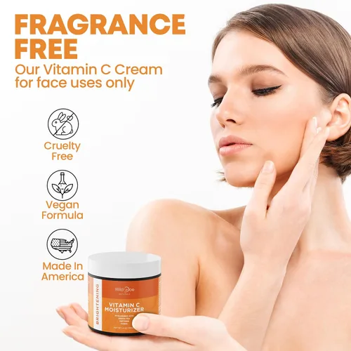 Vista 5 de Hidratante facial y cuello con vitamina C, crema reafirmante para los ojos, antienvejecimiento, piel brillante con té verde, ácido hialurónico