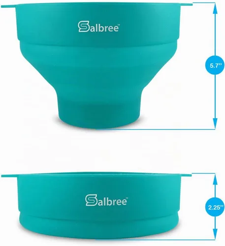 Vista 7 de Salbree Tazón plegable de silicona para hacer palomitas de maíz para Aguamarina