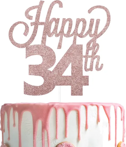 Vista 62 de LINGTEER - Decoración para pastel con texto "Happy Birthday 100", color negro
