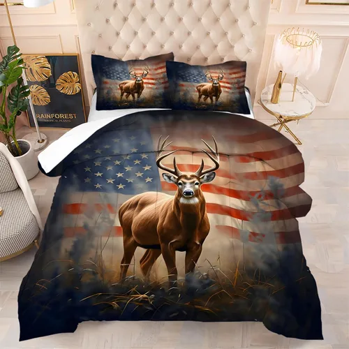 Vista 52 de kxry Juego de edredón de 250 años de Estados Unidos, tamaño individual, ropa de cama vintage de estatua de la libertad y bandera estadounidense