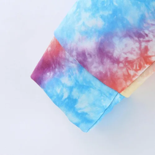 Vista 5 de Dreamyth Sudaderas con capucha para niña con estampado de teñido anudado, lindas y con estampado de feliz, para niños pequeños