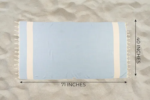 Vista 6 de Toallas de playa turcas de gran tamaño, XL, 40 x 71 pulgadas, toalla de playa sin arena, 100% algodón, suave de secado rápido, toallas de viaje