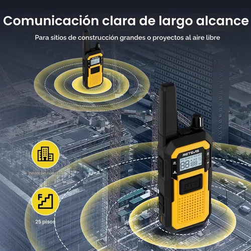 Vista 7 de Retevis Walkie Talkies de construcción RB48 largo alcance, durabilidad