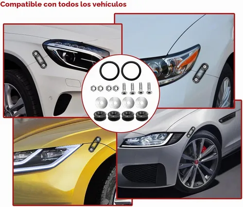 Vista 7 de Kit universal de cierre de liberación rápida para maletero de parachoques Billet, de liberación rápida para parachoques delantero y trasero Negro
