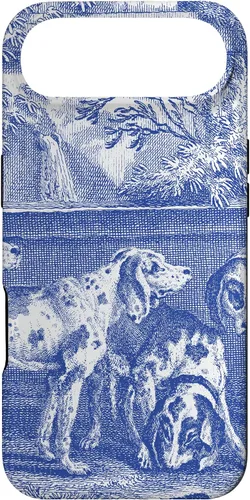 Vista 27 de Vintage Blue French Toile Hound Dogs Case for iPhone 16