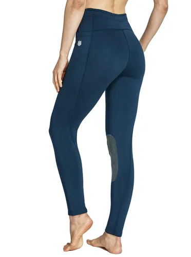 Vista 3 de FitsT4 - Pantalones de equitación con forro polar para niños, pantalones ecuestres de invierno para niñas, parche a la rodilla, mallas de escuela a