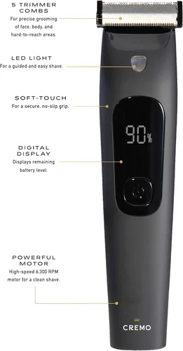 Vista 3 de Cremo Body Hair Trimmer for Men, Cordless Groin & Ball Trimmer, IPX7