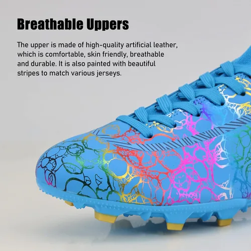 Vista 3 de Zapatos de fútbol para hombre y mujer, botas de fútbol de alta calidad, ligeras y transpirables, tenis de fútbol de uñas largas, suela de goma