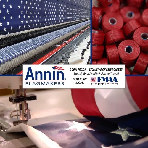 Vista 5 de Annin Flagmakers Bandera Estadounidense de Nailon para Todo Tipo de Clima SolarGuard Nyl-Glo, 2.5 x 4 pies (Modelo 2440) 100% FABRICADO en Estados