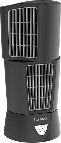 Vista 6 de Lasko Wind Tower Platinum - Ventilador de escritorio compacto para el hogar con 3 velocidades, oscilación generalizada, 14 pulgadas, gris, 4910