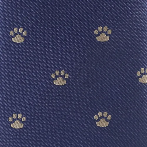 Vista 6 de Corbata de patrón de huella de perro cachorro con caja de regalo Corbata de impresión de pies de perro, Marrón