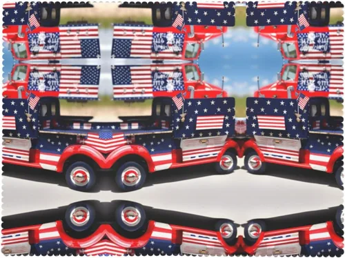Vista 9 de Mantel rectangular de encaje de poliéster con diseño patriótico de camión del 4 de julio, 54 x 72 pulgadas, resistente a las arrugas, lavable