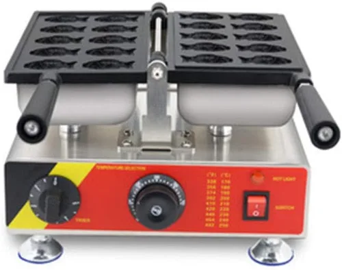 Vista 6 de Mini máquina para hacer conos de gofres de pescado, pequeña máquina Taiyaki, panadero, pescado japonés en forma de waffle, molde para hacer pasteles