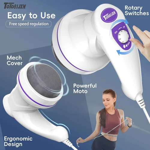 Vista 5 de TOTO81JXM Masajeador eléctrico para celulitis: máquina de esculpir el cuerpo con 8 cabezales de masaje, drenaje linfático y estiramiento de la piel