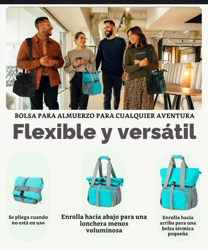 Vista 2 de SUNNY BIRD Lonchera con doble compartimento aislada para mujeres y hombres (azul aguamarina 01)