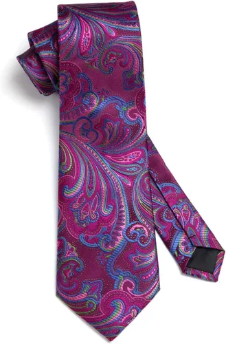 Vista 239 de HISDERN Corbatas para hombre, corbata de cachemira y bolsillo cuadrado tejido clásico floral para hombre, corbata de fiesta de boda