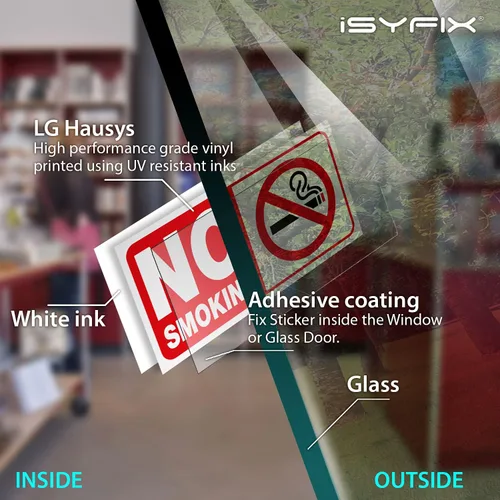 Vista 3 de iSYFIX Adhesivo adhesivo para edificios, paquete de 6 unidades de 4 x 2 pulgadas, vinilo autoadhesivo de alta calidad, laminado para resistencia a