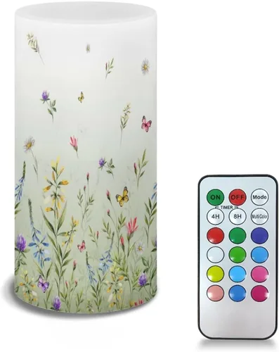 Vista 22 de Velas LED sin llama personalizadas que funcionan con pilas con temporizador remoto que cambia de color, personaliza fotos y texto, hazlo tú mismo tu