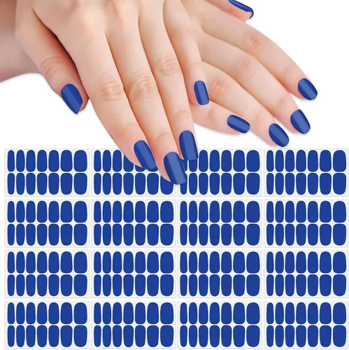 Vista 9 de 16 hojas de envolturas de uñas rosas para mujer, tiras de esmalte de uñas de color sólido, tiras de uñas de gel, autoadhesivas, calcomanías