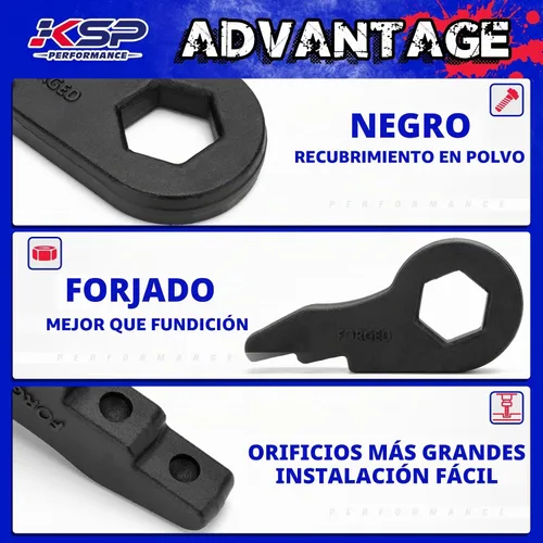 Vista 4 de KSP - Llave de barra de torsión de 1-3 pulgadas para Silverado Sierra 1500, kits de elevación de torsión forjados ajustables para K1500 K2500 K3500