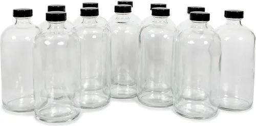 Vista 8 de Vivaplex, 12, botellas de vidrio transparentes, de 16 onzas, con tapas